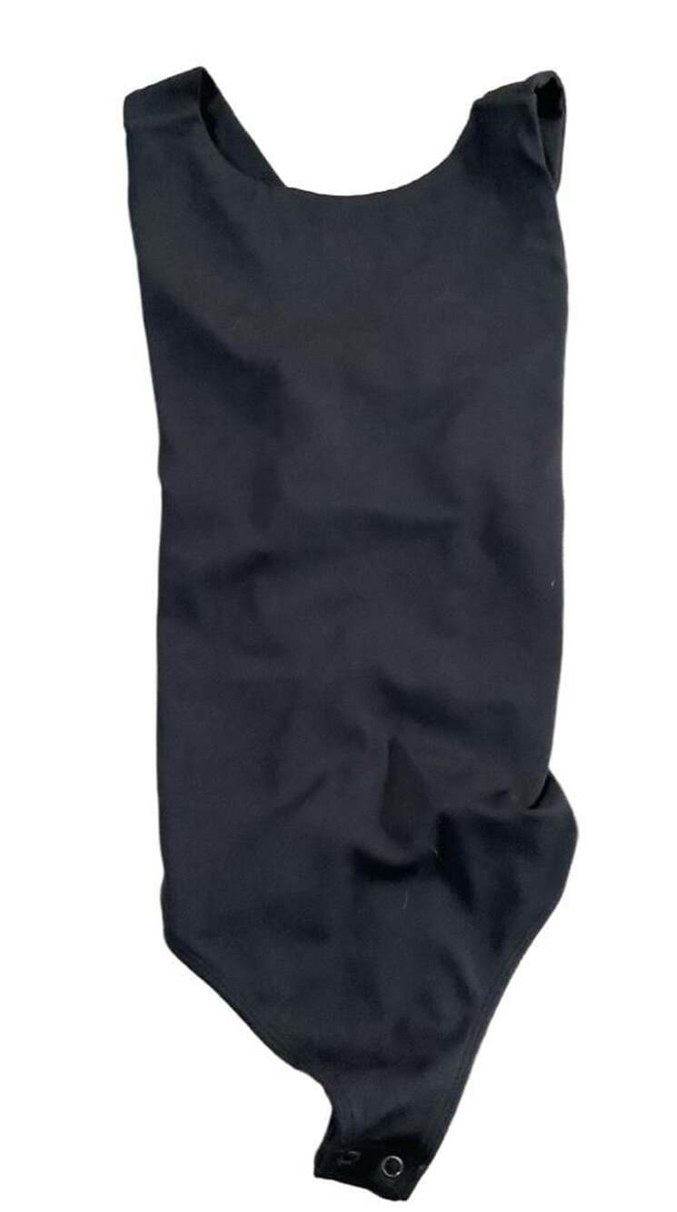 Express Body Contour Criss Cross Back Bodysuit Size XS Black